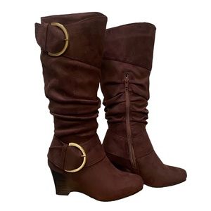 Journee Collection Irene Wedge Slouch Boots